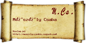 Mészöly Csaba névjegykártya