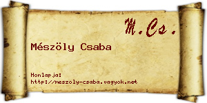 Mészöly Csaba névjegykártya