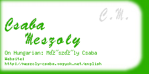 csaba meszoly business card